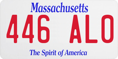 MA license plate 446AL0