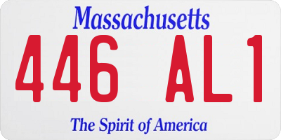 MA license plate 446AL1