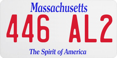 MA license plate 446AL2