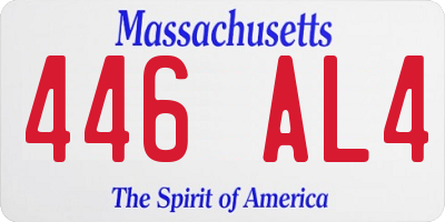 MA license plate 446AL4