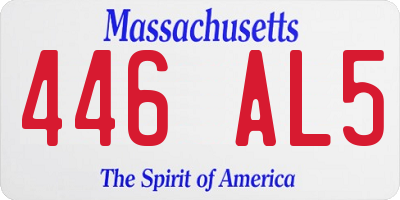 MA license plate 446AL5