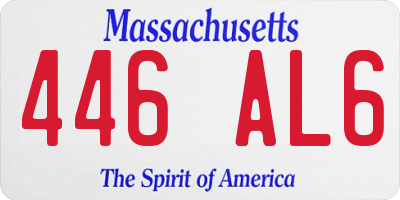 MA license plate 446AL6