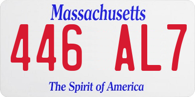MA license plate 446AL7