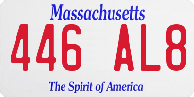 MA license plate 446AL8
