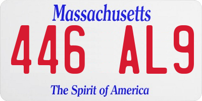 MA license plate 446AL9