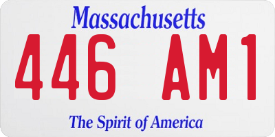 MA license plate 446AM1