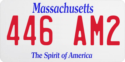 MA license plate 446AM2