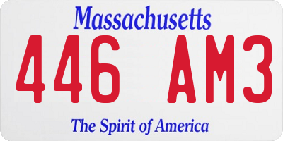 MA license plate 446AM3