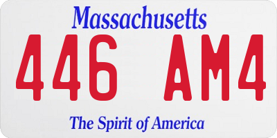 MA license plate 446AM4