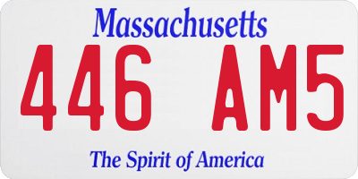 MA license plate 446AM5