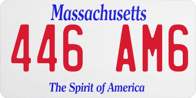 MA license plate 446AM6
