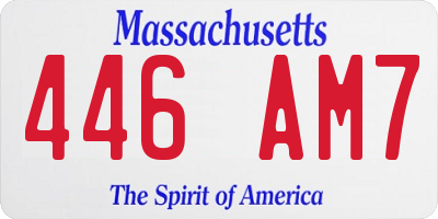 MA license plate 446AM7
