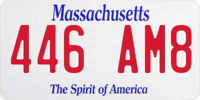 MA license plate 446AM8