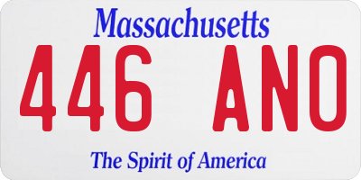 MA license plate 446AN0