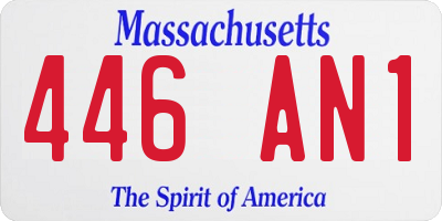 MA license plate 446AN1