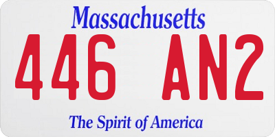 MA license plate 446AN2