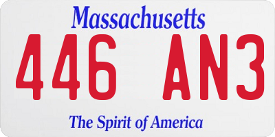 MA license plate 446AN3