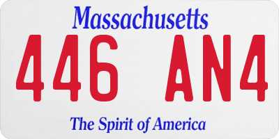 MA license plate 446AN4
