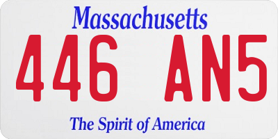 MA license plate 446AN5