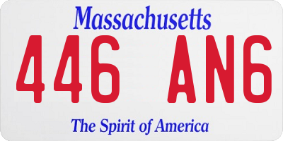 MA license plate 446AN6