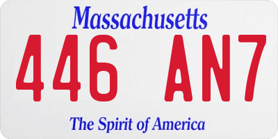 MA license plate 446AN7
