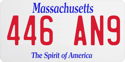 MA license plate 446AN9
