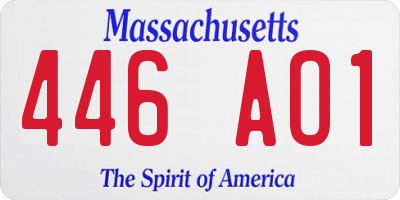 MA license plate 446AO1