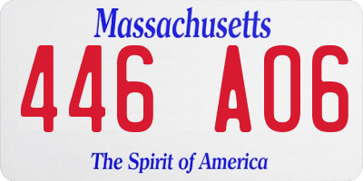 MA license plate 446AO6