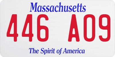 MA license plate 446AO9