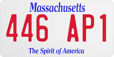 MA license plate 446AP1