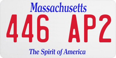 MA license plate 446AP2