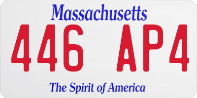 MA license plate 446AP4