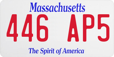 MA license plate 446AP5