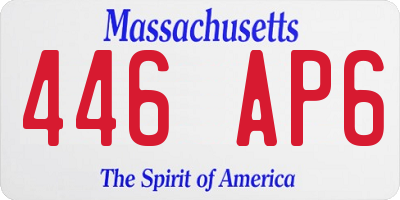 MA license plate 446AP6