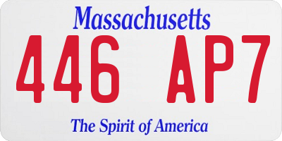 MA license plate 446AP7