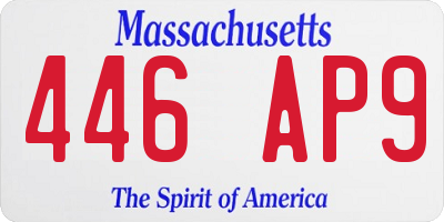 MA license plate 446AP9