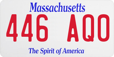 MA license plate 446AQ0