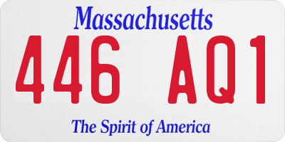 MA license plate 446AQ1