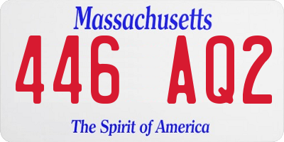 MA license plate 446AQ2