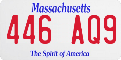 MA license plate 446AQ9