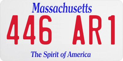 MA license plate 446AR1