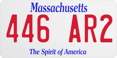 MA license plate 446AR2