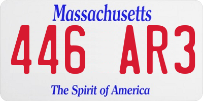 MA license plate 446AR3