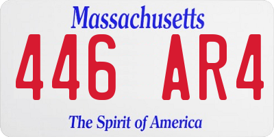 MA license plate 446AR4