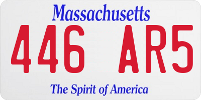 MA license plate 446AR5