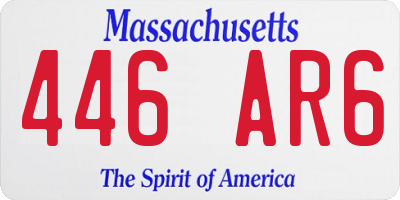 MA license plate 446AR6