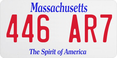MA license plate 446AR7