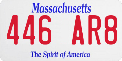MA license plate 446AR8