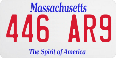 MA license plate 446AR9