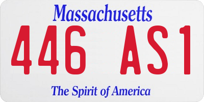 MA license plate 446AS1